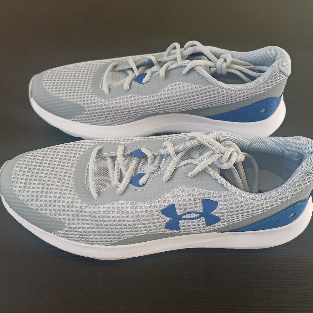 Under Armour Men's Surge 3 Road Running Shoe, Mod Gray (105)/Royal Blue, 11.5